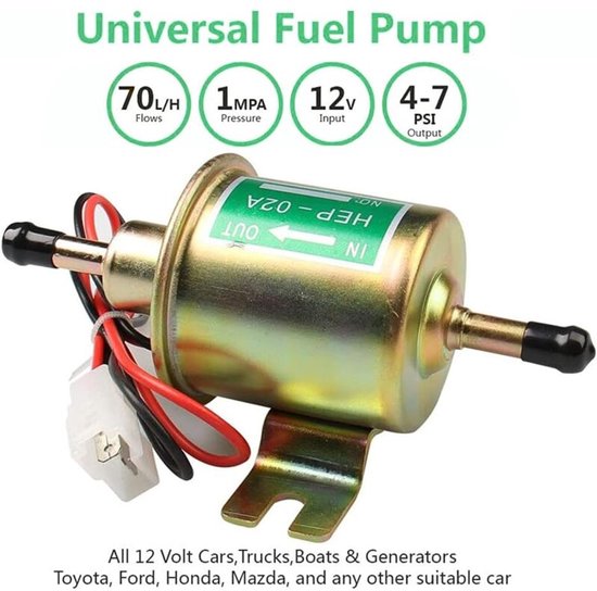 Geschikt voor Litensh Universele Elektrische Brandstofpomp, Drukgas Diesel Inline Lagedruk Metalen Pompmodule Inline Boutbevestigingsdraad voor Benzine en Diesel HEP-02A (Goud) van Litensh — afbeelding 4