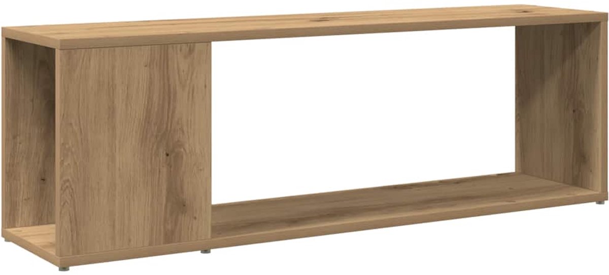 vidaXL Tv-meubel - 100x24x32 - cm - bewerkt - hout - artisanaal - eikenkleur
