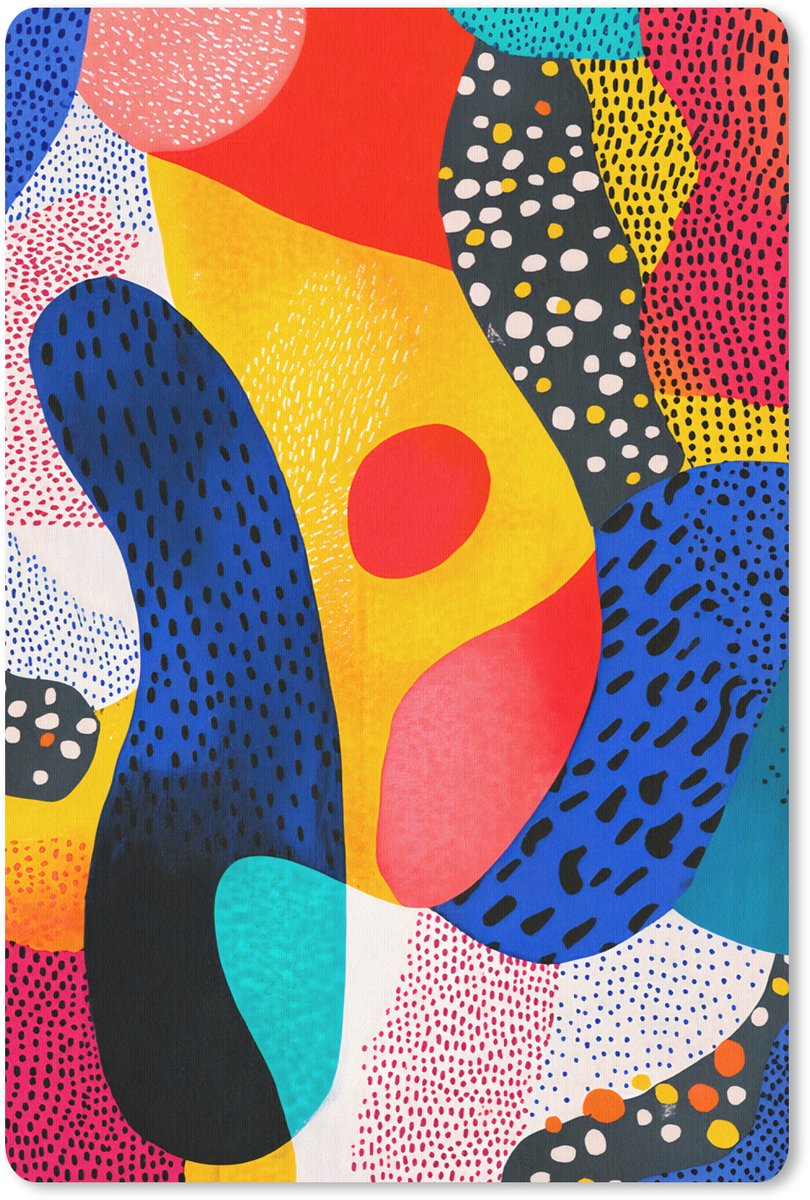 Muismat 18x27 cm - Mousepad Vormen - Abstract - Stippels - Blauw - Muismatten