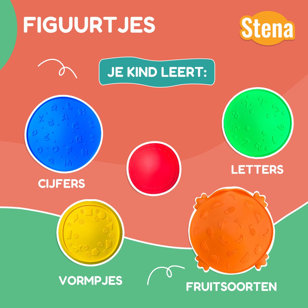 Stena Stapstenen (Kikker) + Zandzakjes + Kleurenrad - Stapelstenen - Rivierstenen - Voor Kinderen - Stepping Stones - Balansstenen - Balansspeelgoed - Heuveltoppen - Educatief/Montessori Speelgoed - Evenwicht — afbeelding 4