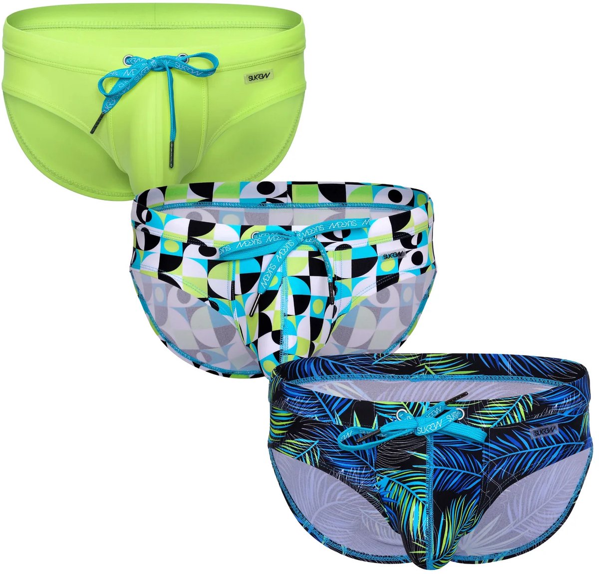SUKREW Torrent Swim Multipack 1x Brief 1x Thong Retro Lime