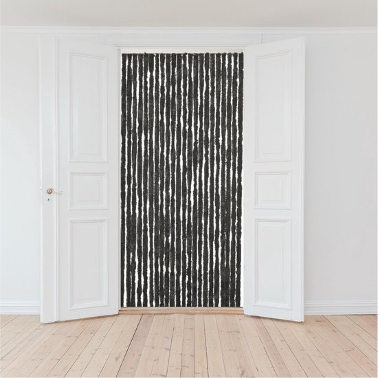 Vliegengordijn kattenstaart - zwart - 90 x 220 cm - deurgordijn - hor - tegen insecten - Insectenwerende vliegengordijnen van Merkloos — afbeelding 4