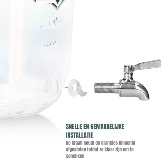 GTB® Limonadetap - Watertap - Limonade Tap - Transparant - 43cm x 27cm x 24cm