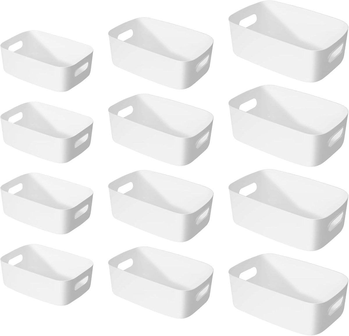 Unyqoos Multifunctionele Witte Opbergdozen Set met Handgrepen voor Keuken en Badkamer Organisatie