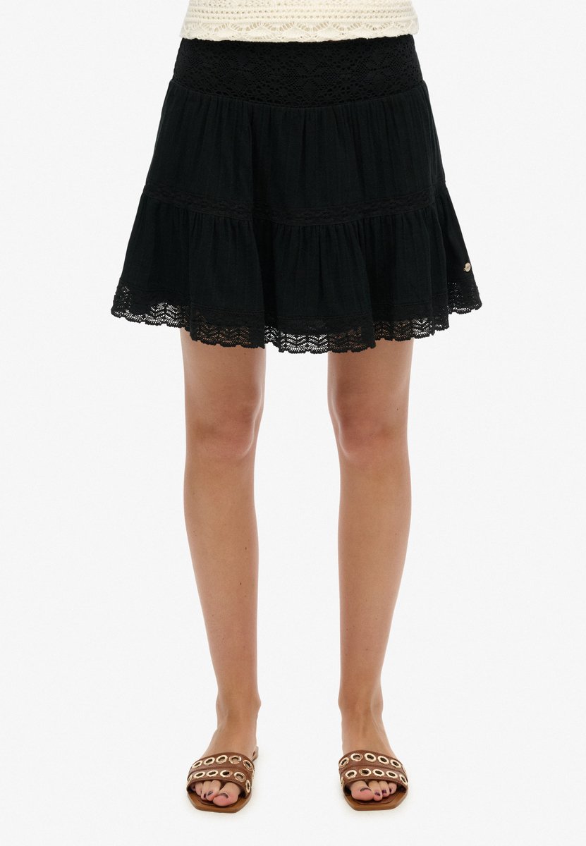 Superdry Ibiza minirok met kant Dames Rokken Zwart