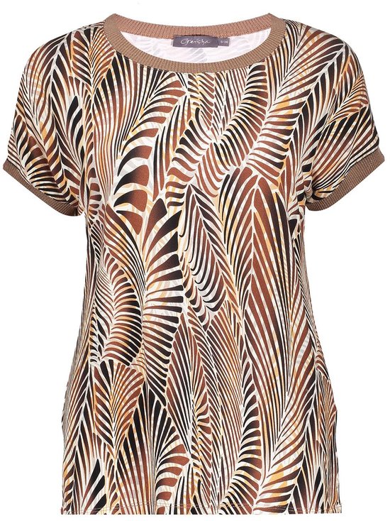 Geisha T-shirt Sarah T Shirt Met Korte Mouwen En Print 52135 60 Camel/sand Dames Maat - XS