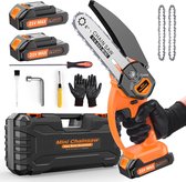 WORX Motosierra compacta inalámbrica WG324E de 12 cm y 20 V con batería de 2.0 Ah y cargador