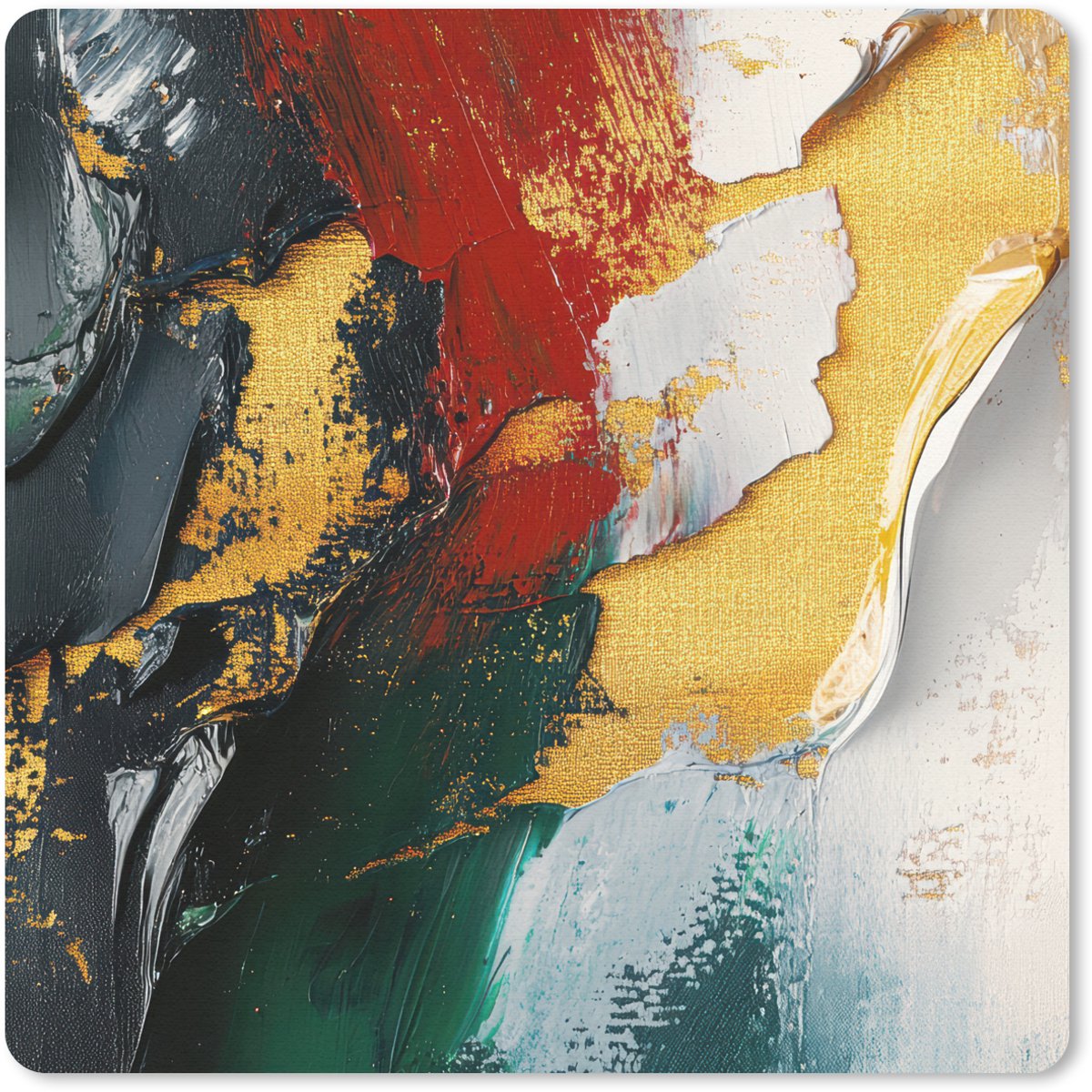 Muismat 30x30 cm - Mousepad Modern - Kerst - Abstract - Goud - Muismatten