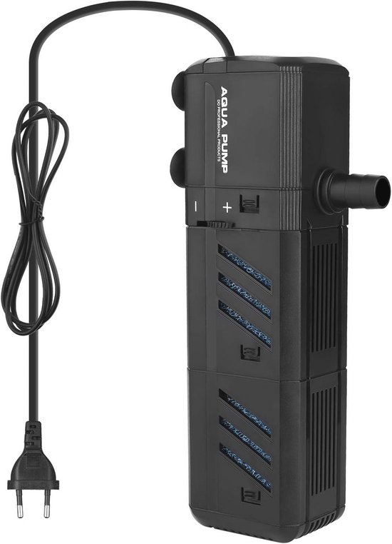 Instelbaar binnenfilter voor aquarium met krachtige 1200L/U pomp - Geschikt voor 300-500L aquaria
