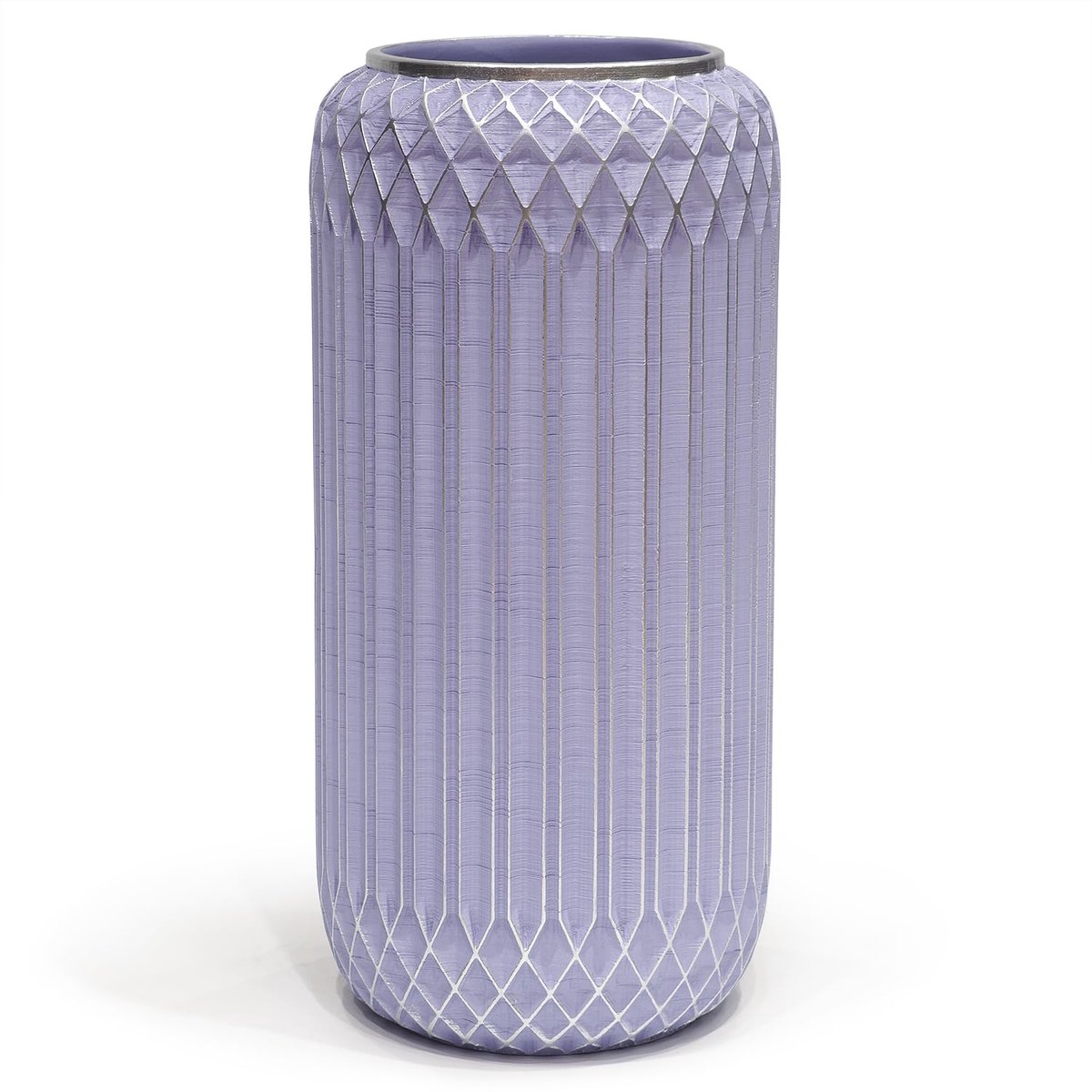 Ibenzoa® Stijlvolle Decoratieve Vaas met Unieke Vorm en Paarse Zilveren Rand voor Interieurdecoratie