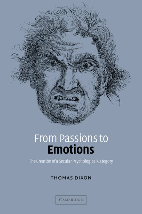 Boekomslag met een illustratie van een boos gezicht en de titel "From Passions to Emotions"