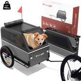 Trevopet® – Hondenfietskar XL – Hondenkar – Fietskar Hond – Hondenfietskar Opvouwbaar – Honden Fietskar met Hondenloopplank, Veersysteem e Weerbestendig Ontwerp – Voor Grote Hond tot 45 kg – Geschikt voor E-Bikes en Normale Fietsen – Grijs