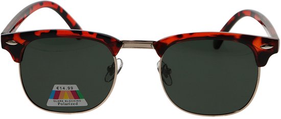 Spectrum Polarized Zonnebril Club Vierkant Havana Goud Groen Unisex van Spectrum — afbeelding 2