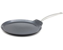 Greenpan Barcelona Aluminium Pannenkoekenpan Ø 28 cm – PFAS-vrij – Inductie Flensjespan – Ovenbestendig tot 220°C – Vaatwasserbestendig – Snelle opwarming – RVS handgrepen - Zwart