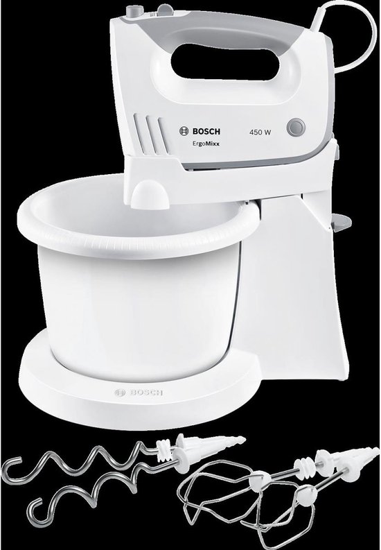 Bosch MFQ36460 ErgoMixx - Handmixer - Incl mengkom - 450W - Wit