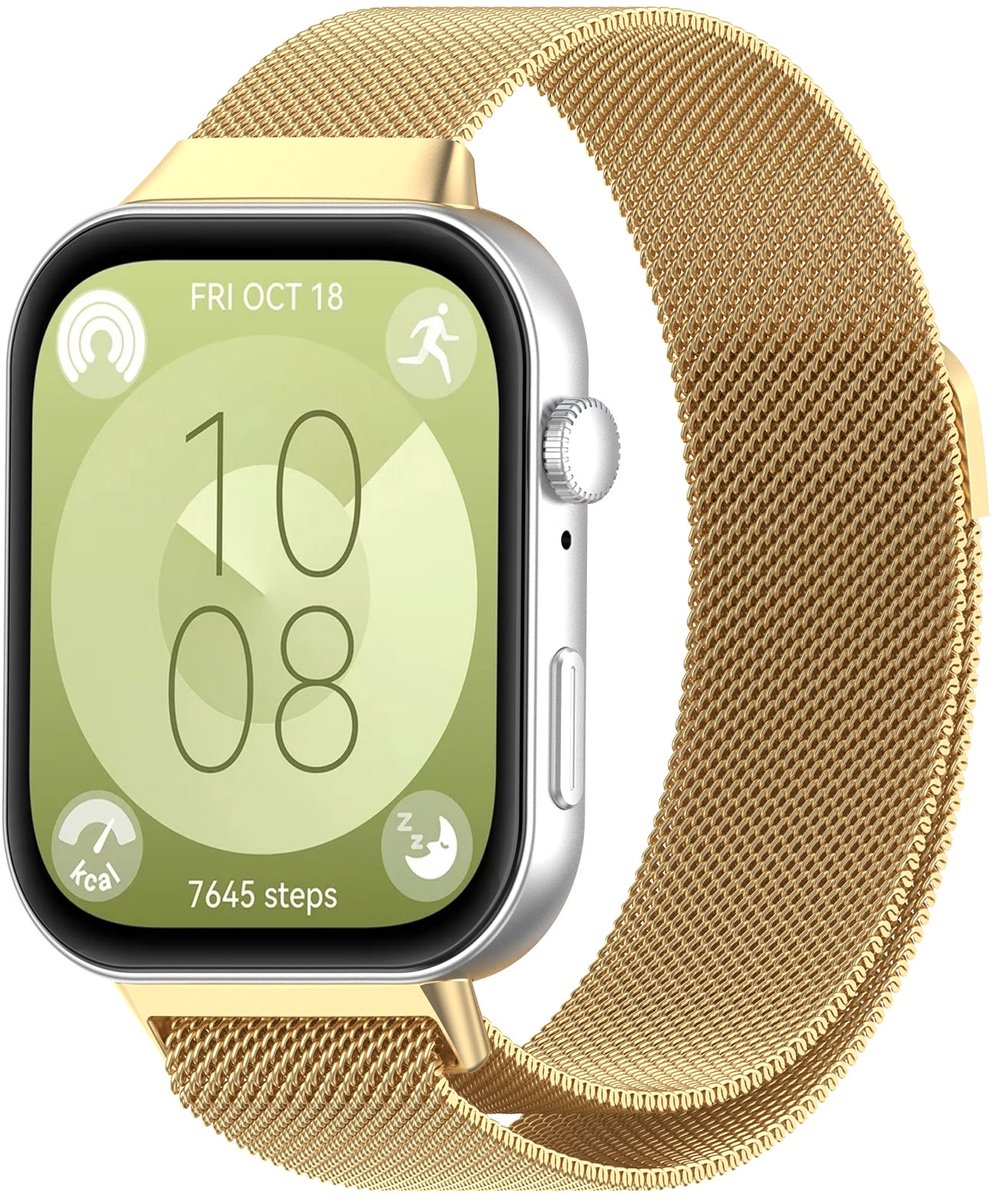 By Qubix - Milanese bandje - Goud - geschikt voor Huawei Watch Fit 3 / Fit 4
