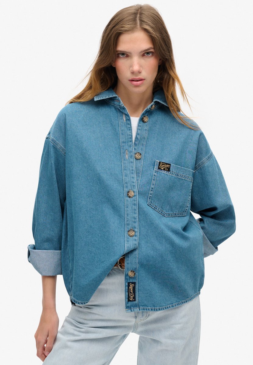 Superdry overshirt Dames Shirts Blauw