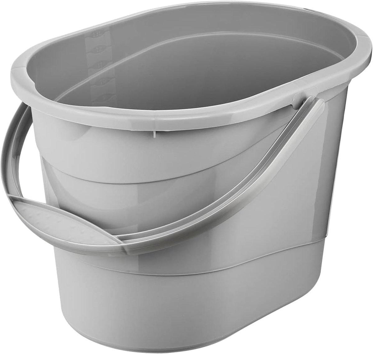 Nordic Grey Reinigingsemmer Thies met ergonomische handgreep en tuit 13 l ovaal 375 x 265 x 25 cm