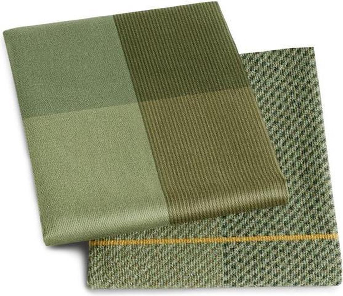 DDDDD combiset 1 keukendoeken & 1 theedoeken Blend olive green