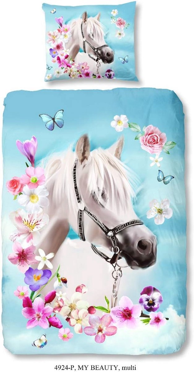 Dekbed Paard met Bloemen | Kinderen | 140x220 cm