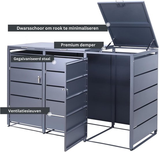 Albatros afvalcontainerbox voor 3 containers | tot 240 liter ...
