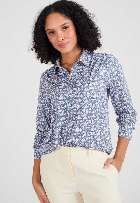 Damart - Chemise chemisier tricot chaud - Femme - Blauw - M