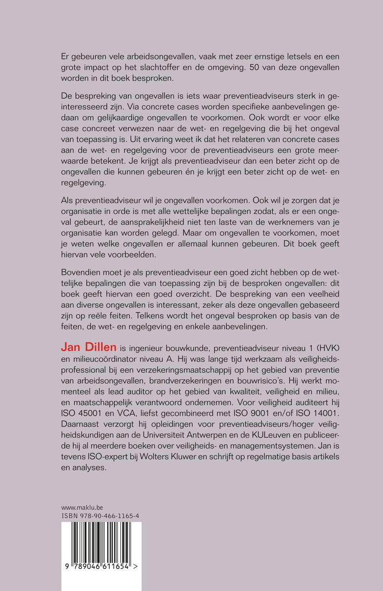 Analyse van 50 arbeidsongevallen - back cover