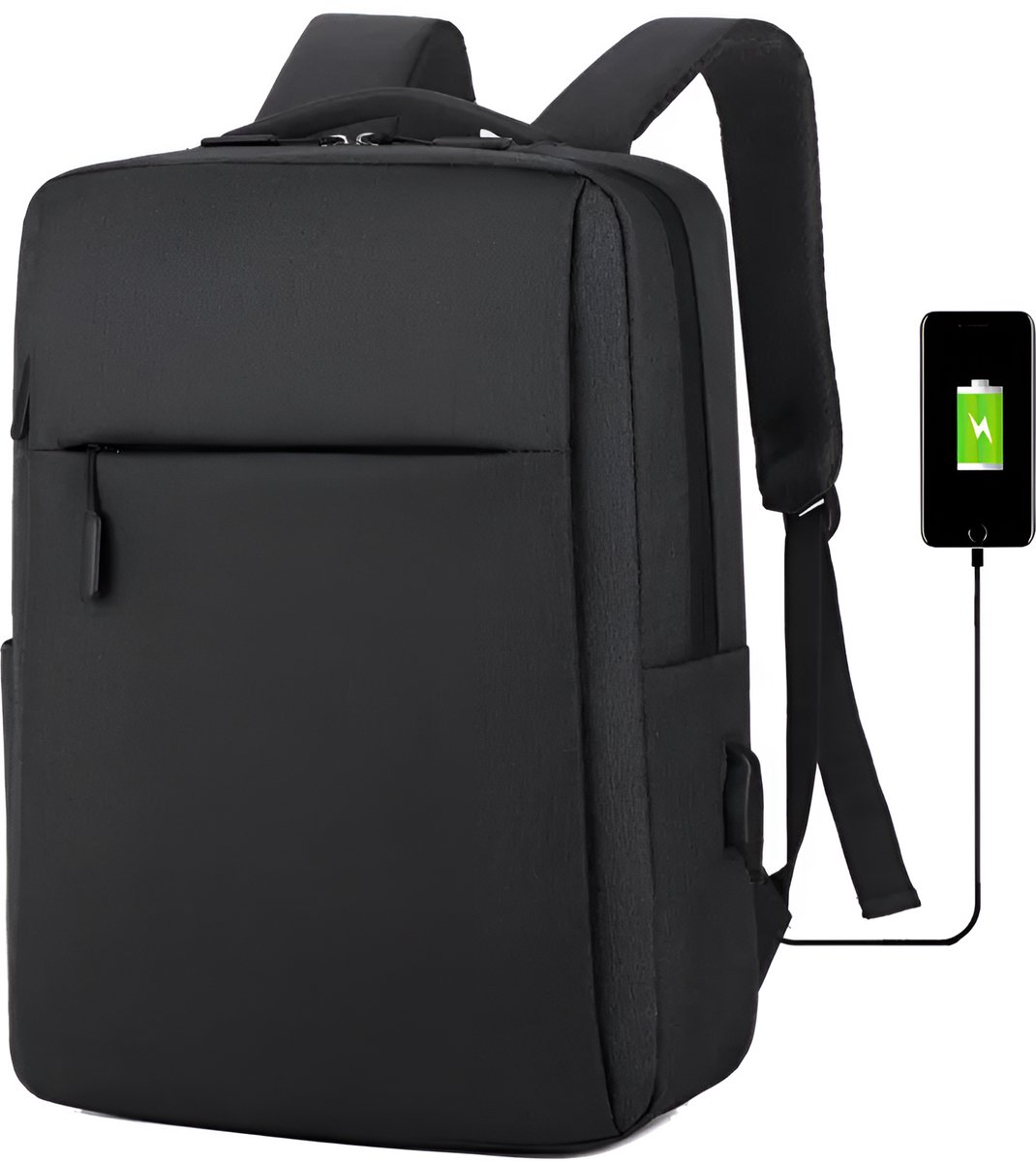 CarryQuest® - Trendy Oxford Doek Veelzijdige Rugzak - 36-55L - Ruime Opbergruimte + Laptopcompartiment - Unisex - School Student Rugzak - Zakelijke Rugzak - Zwart