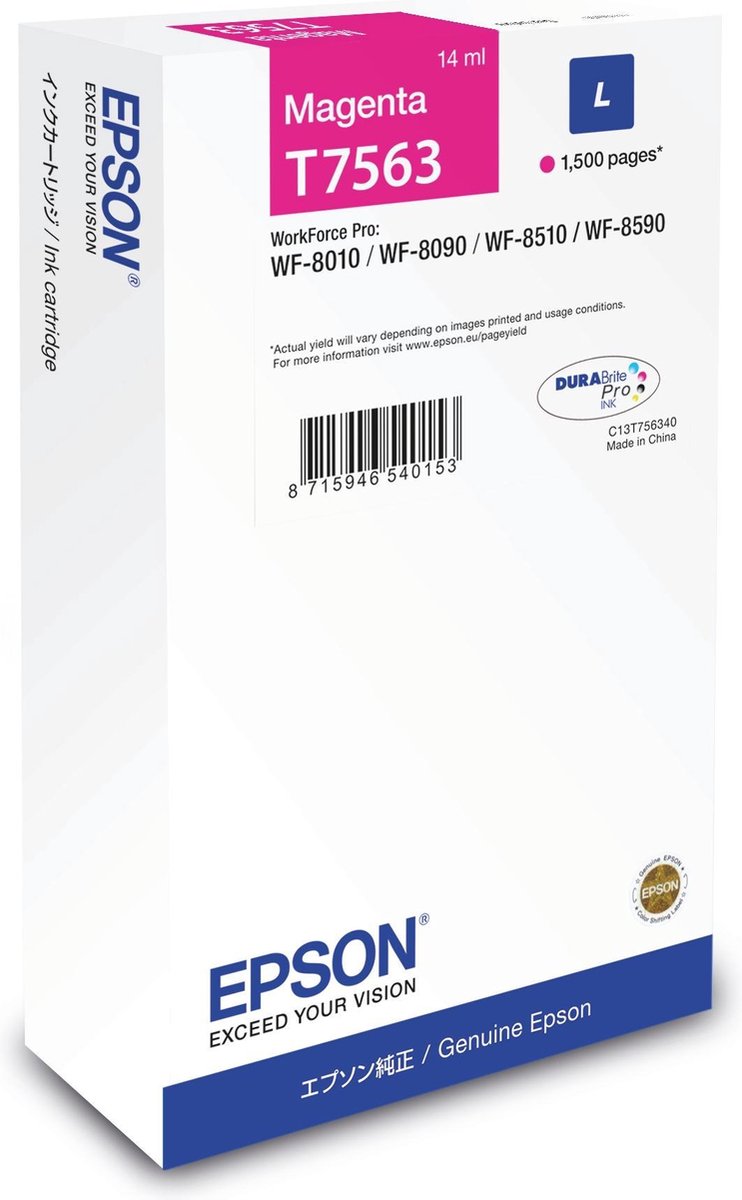Epson T7563 - Inktcartridge / Magenta