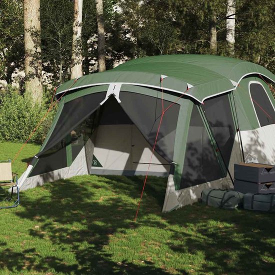 vidaXL - Tent - met - luifel - 4-persoons - waterdicht - groen van Vidaxl — afbeelding 5