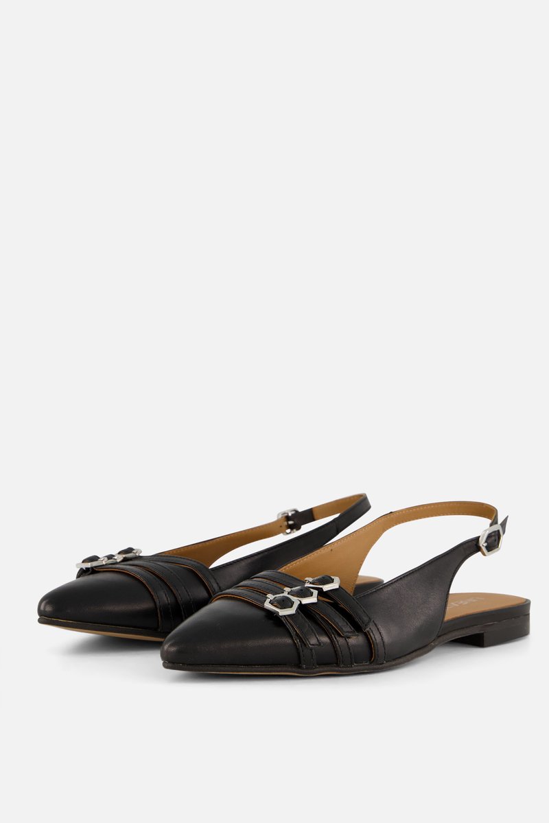 Linea Zeta Slingback Instappers zwart Leer - Maat 38