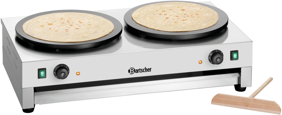 Bartscher Crêpe-bakplaat 2CP400 - 2x Ø40cm - 2x 230V - 860x510x245mm