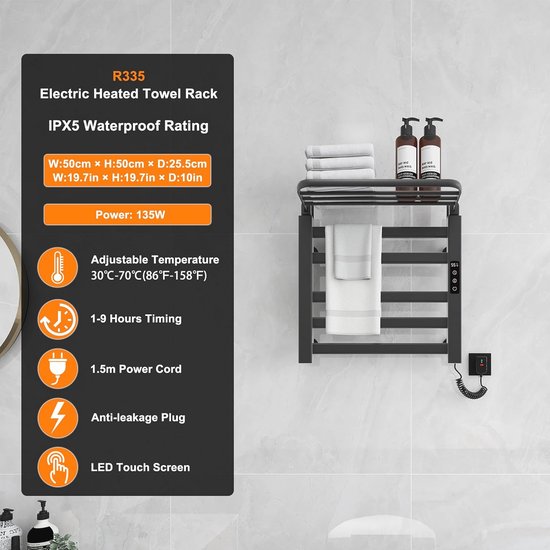 Elektrische kachel 750 W / 1500 W met thermostaat vlameffect 20-30