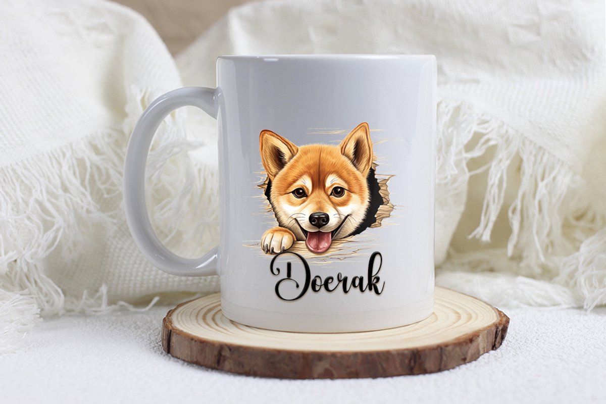 Shiba mok met naam