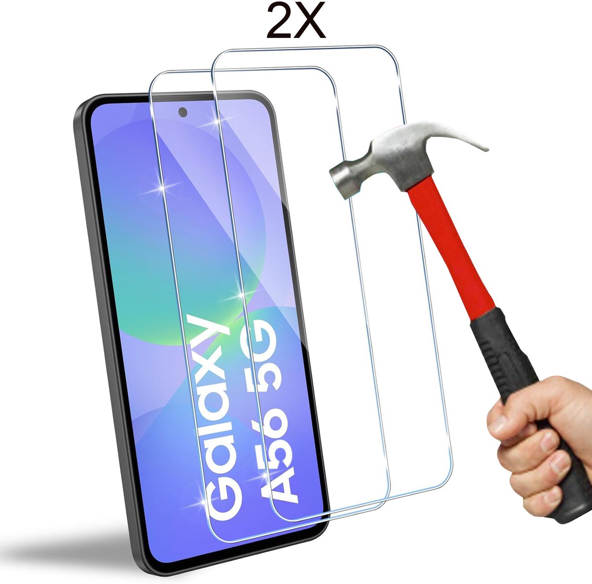 Geschikt voor Samsung Galaxy A56 Screenprotector 2-Pack - Gehard Glas - Anti Shock & Krasbestendig - Epicmobile