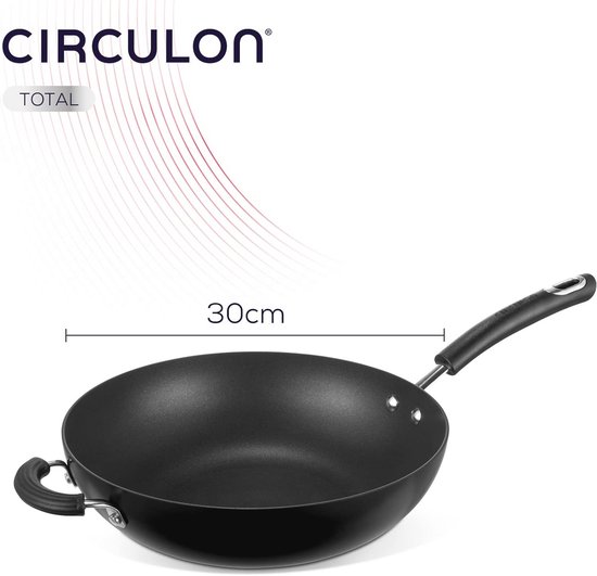 Circulon Stijl Hard Geanodiseerd Roerbak met Deksel, 30cm Circulon Stijl Hard Geanodiseerd Roerbak met Deksel, 30cm