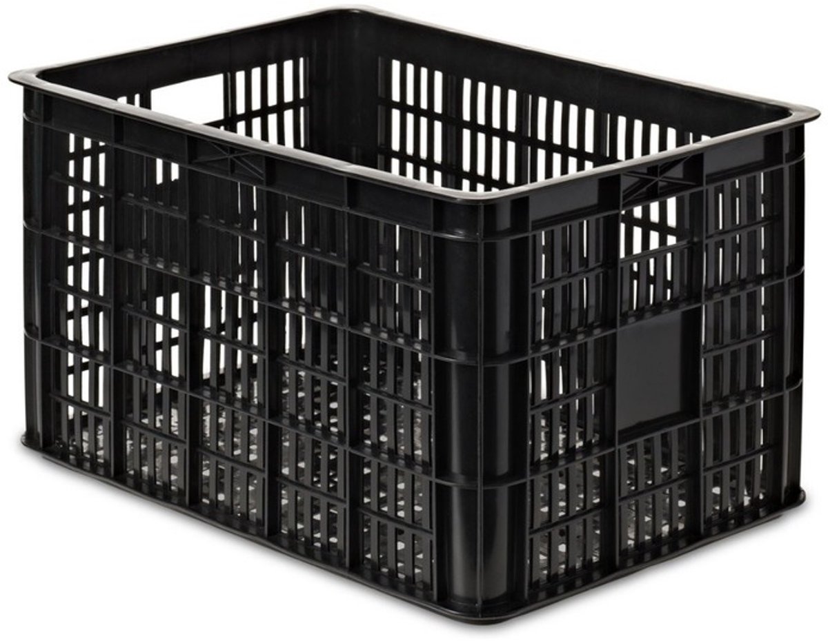 Lastpak Stevige fietskrat kunststof - zwart - 50L - geperforeerde bodem - 48x35x26 cm