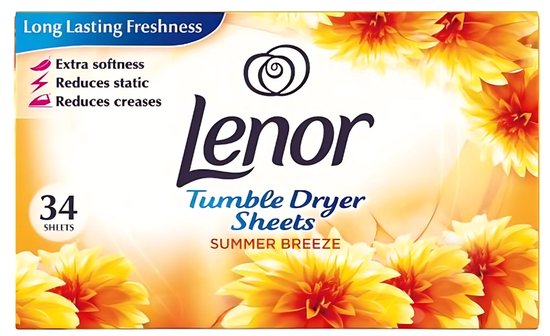 Lenor - Droogtrommeldoekjes - Zomerbries - Summer Breeze - 34 Doekjes