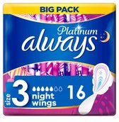 Always Platinum - Maandverband - Maat 3 - Night Wings - Big Pack - 16 Pads