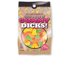 Little Genie - Grappig & Fout - Fop cadeau - Carnaval - Vrijgezellenfeest - Kado artikel - Thema Feest - Suck a Bag of Gummy Dicks - zak van 113 gram