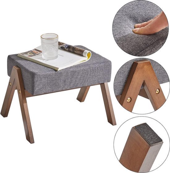 YMYNY Voetkruk, Ottomaanse klein, schoenen wisselkruk, hulpvoetkruk, type A, moderne stabiele houten voetenbank voor rustvoeten, voor woonkamer, slaapkamer, 40 x 28 x 30 cm, beige HBD022M YMYNY Voetkruk, Ottomaanse klein, schoenen wisselkruk, hulpvoetkruk, type A, moderne stabiele houten voetenbank voor rustvoeten, voor woonkamer, slaapkamer, 40 x 28 x 30 cm, beige HBD022M