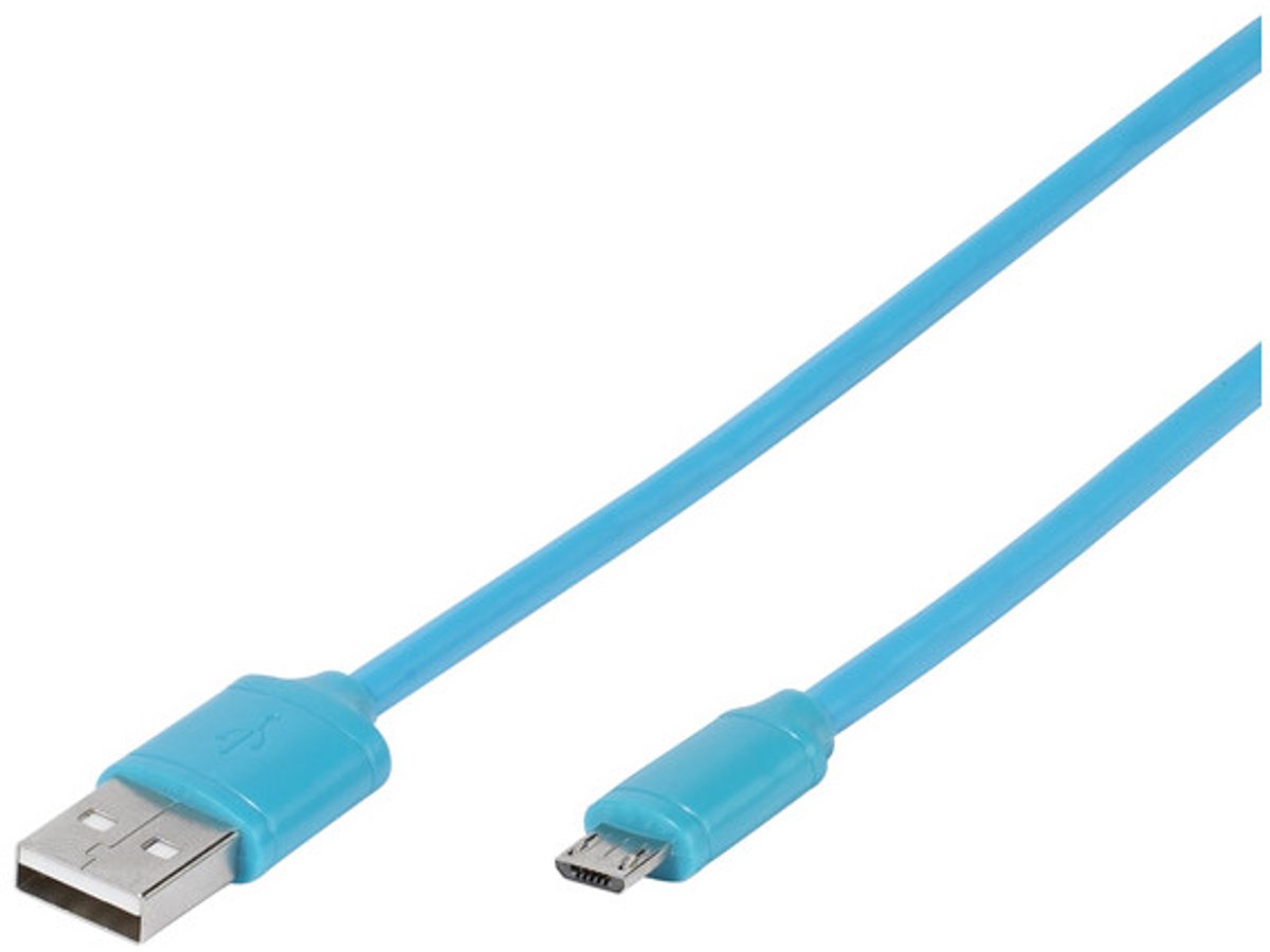 Vivanco USB-kabel USB 2.0 USB-A stekker, USB-micro-B stekker 1.00 m Blauw Rond 35817