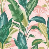 Envy vliesbehang Leaf It Out Sunrise roze/groen 10mx52 cm