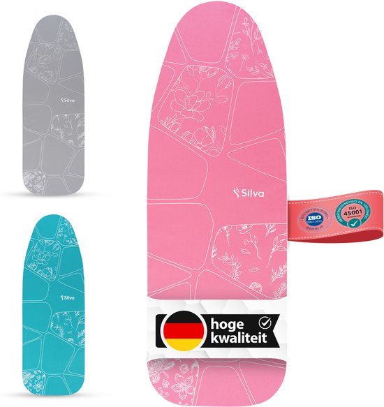 Silva - Hoes XL - 100% Katoen - Molton 5mm - Strijkplankhoes Roze -50 x 140cm