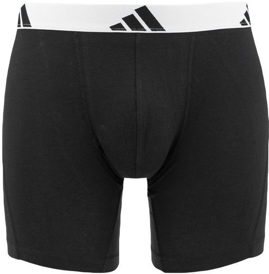 Zwarte boxershort met witte tailleband met adidas logo.