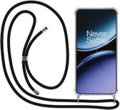 Smartphonica Telefoonhoesje Geschikt voor OnePlus Nord 4 met Koord en Stootrand - Hoesje met Telefoonkoord - TPU Backcover Case Shockproof met Lanyard - Transparant geschikt voor OnePlus Nord 4