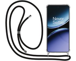 Smartphonica Telefoonhoesje Geschikt voor OnePlus Nord 4 met Koord en Stootrand - Hoesje met Telefoonkoord - TPU Backcover Case Shockproof met Lanyard - Transparant geschikt voor OnePlus Nord 4