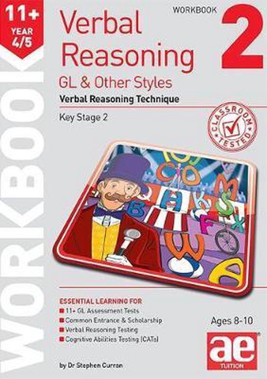11+ Verbal Reasoning Year 4/5 GL & Other Styles Workbook 2 - cover