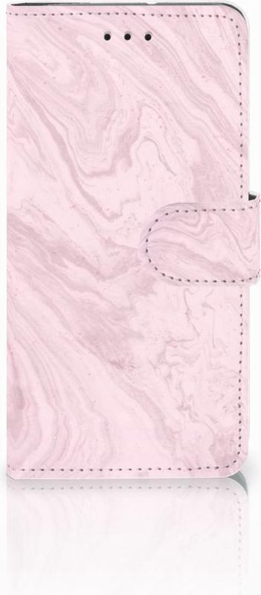 Motorola Moto G7 Play Bookcase Marble Pink - Origineel Cadeau Vriendin