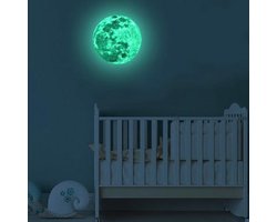 Glow in the dark maan Muurstickers - set van 2 stuks
